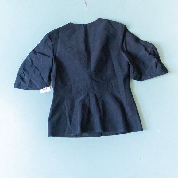 NEW Lewit Blue Navy Night Half Sleeve Double Buff Structured Blazer Size XLarge - Picture 12 of 12